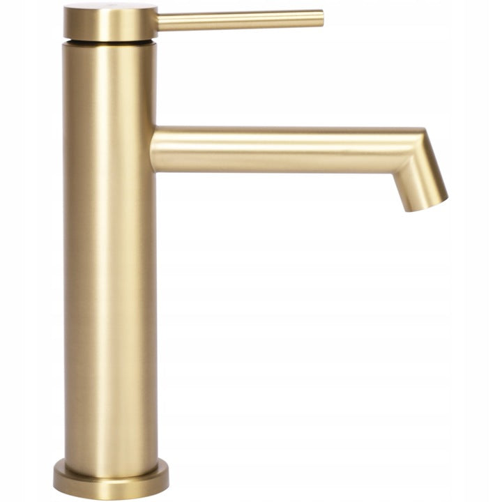 Brushed Gold Basin Mixer – Low Profile | Modern Bathroom Tap