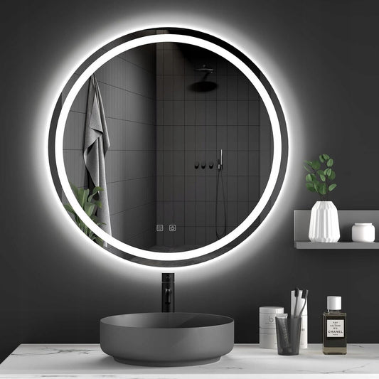 60cm Round LED Bathroom Mirror – Anti-Fog & Backlit