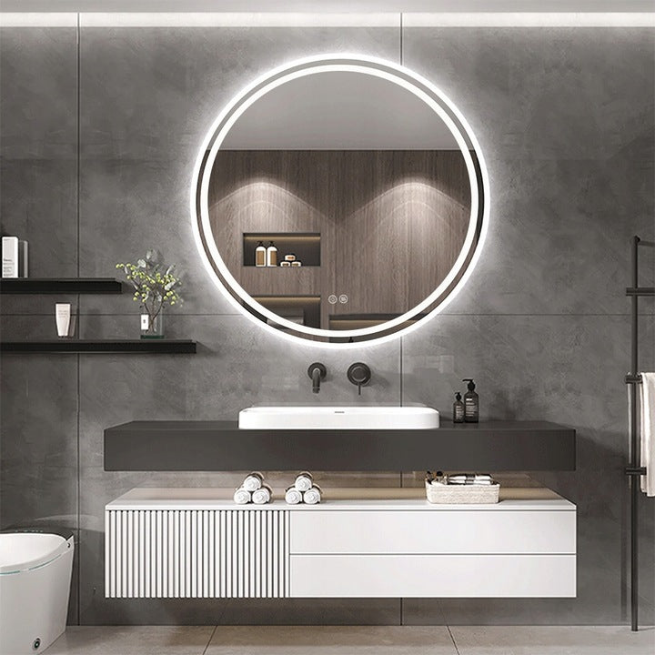 60cm Round LED Bathroom Mirror – Anti-Fog & Backlit