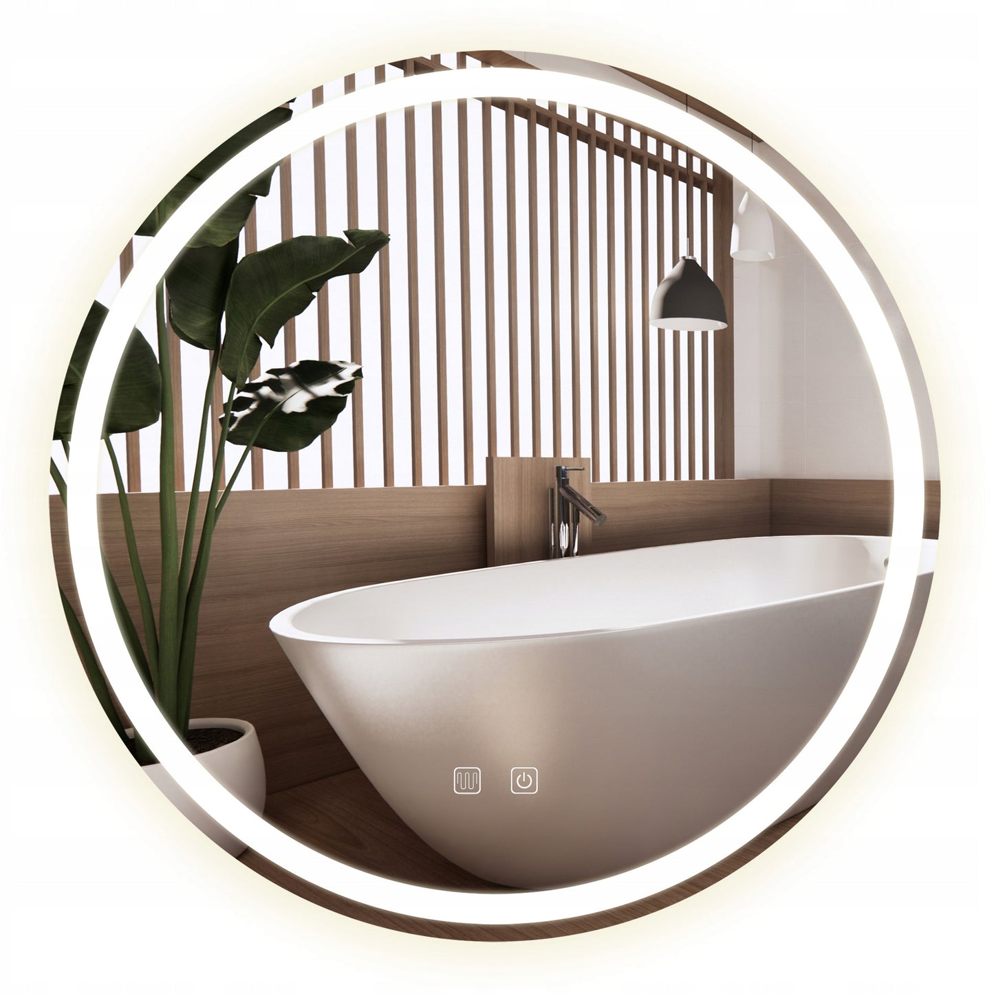 60cm Round LED Bathroom Mirror – Anti-Fog & Backlit