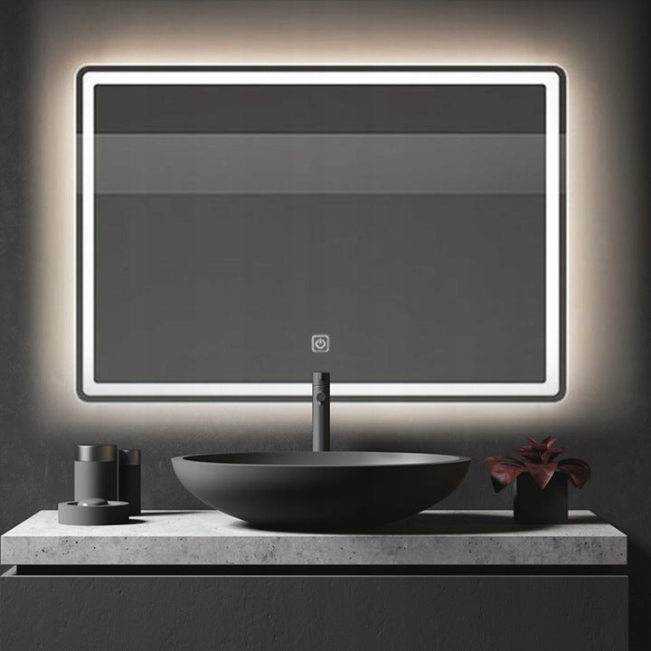80x60cm Rectangular LED Bathroom Mirror – Touch Sensor & 3 Light Colors