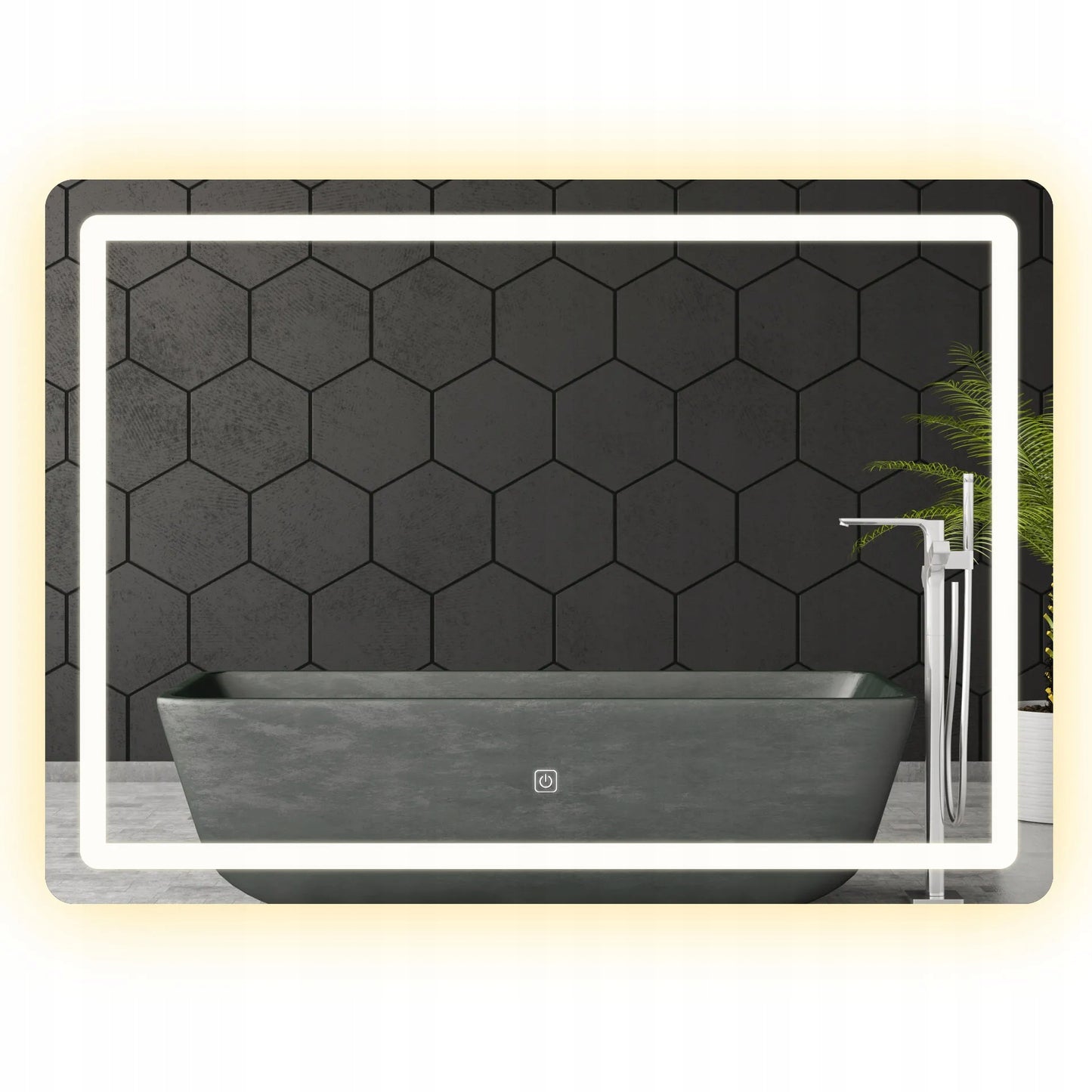 80x60cm Rectangular LED Bathroom Mirror – Touch Sensor & 3 Light Colors