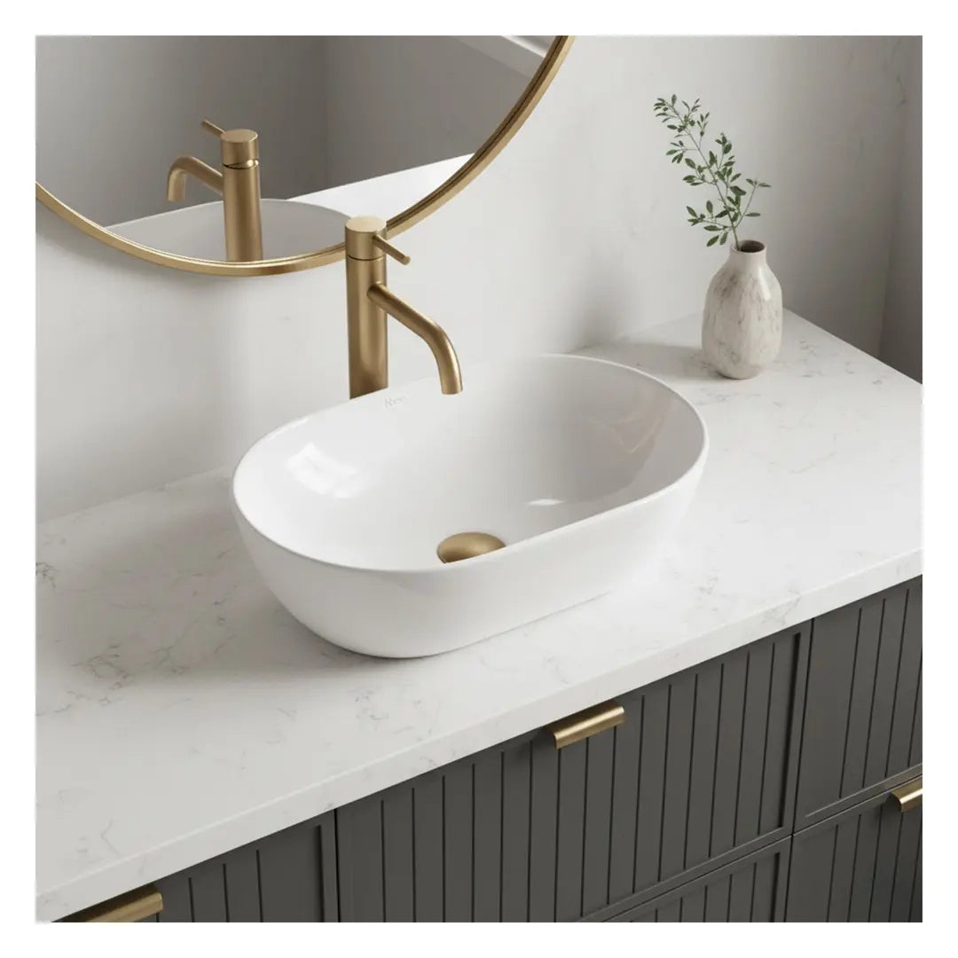Aufsatzwaschbecken Amelia 45 cm – Weiße Keramik